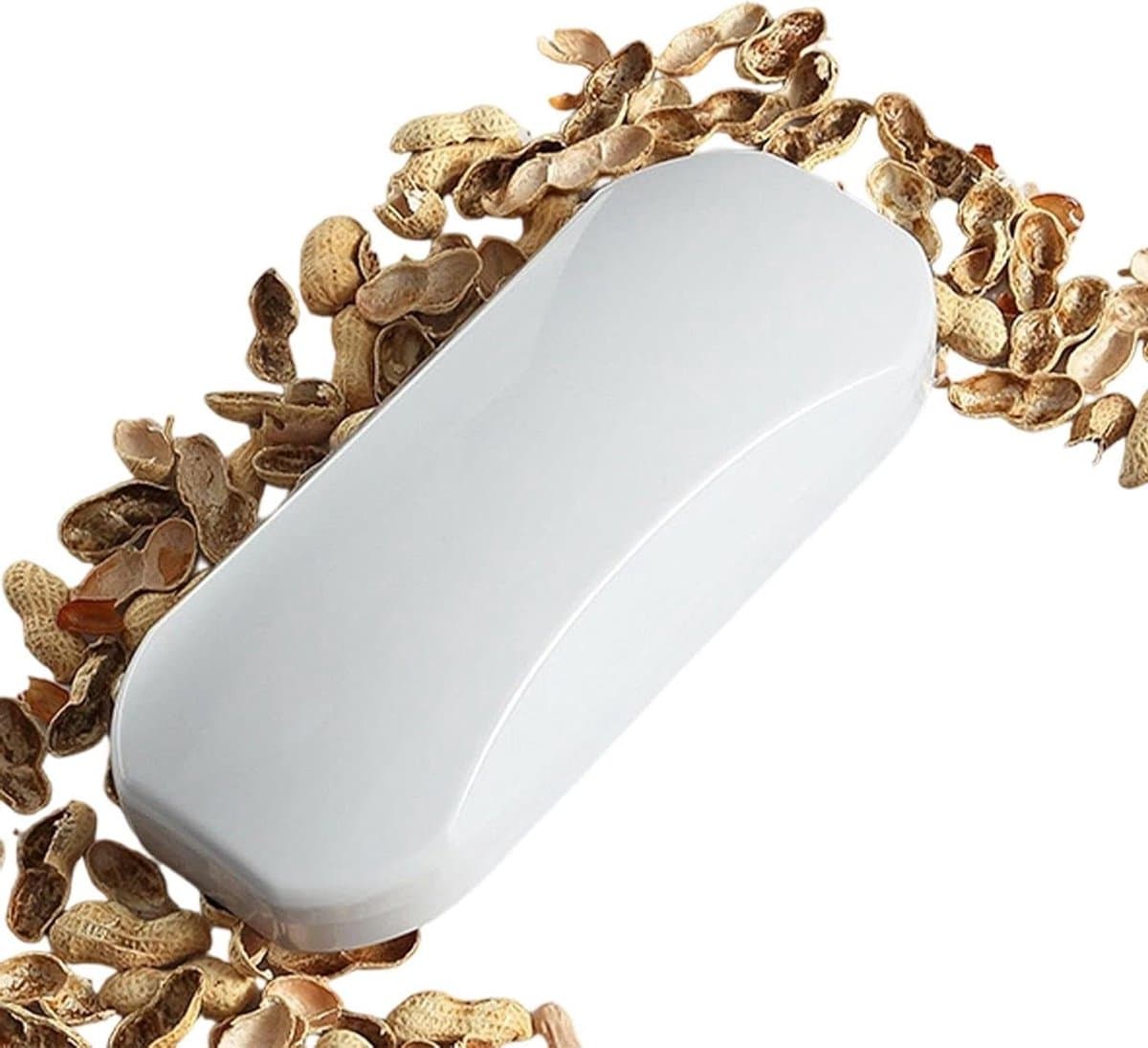 Tafelkruimelverwijderaar - Handafstoffer Schoonmaakborstel - Dagelijks Onderhoud - Ergonomische Greep - 19.8x8.3cm - Wit — afbeelding 1