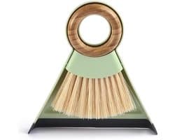 Reinigingsset Kleine Bezem - Stoffer en Blik - Bureau Schoonmaken - Compact Haakontwerp - 1 stuk - Kleurrijk
