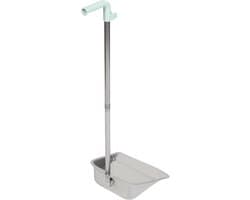 Roestvrijstalen Stofblik - Stoffer en blik - Huishoudelijk schoonmaken - Lange steel - 80 cm - Zilver