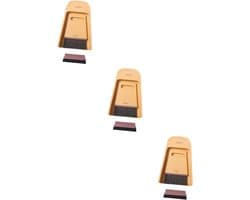 Mini Bezem Stoffer - Huishoud Set - Bureau Schoonmaken - Zachte Haren - 3 Stuks - Geel
