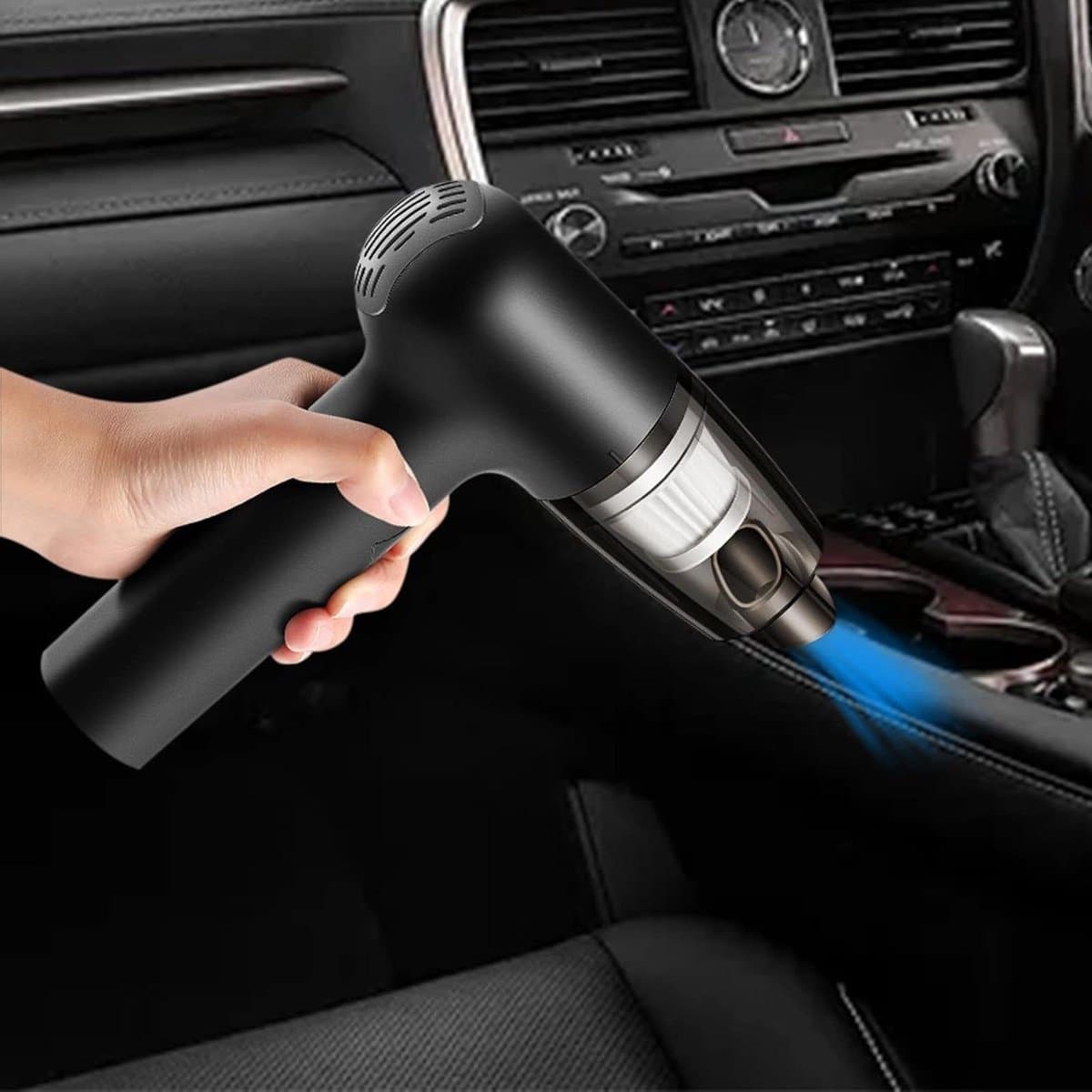 Draadloze handstofzuiger - Kleine stofzuiger - Auto reinigen - Opvouwbaar ontwerp - 302 Gram - Zwart — afbeelding 1