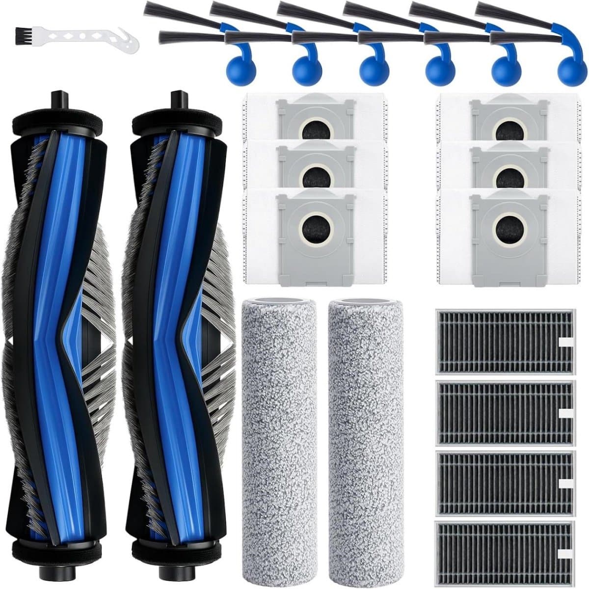 GELLDG Stofzuigeraccessoiresets - 21 Stuks - Geschikt voor ECOVACS DEEBOT T80 OMNI - Complete vervangset met 2 hoofdborstels, 4 filters, 6 zijborstels, 2 borstelrollen, 6 stofzakken en 1 reinigingsborstel — afbeelding 1