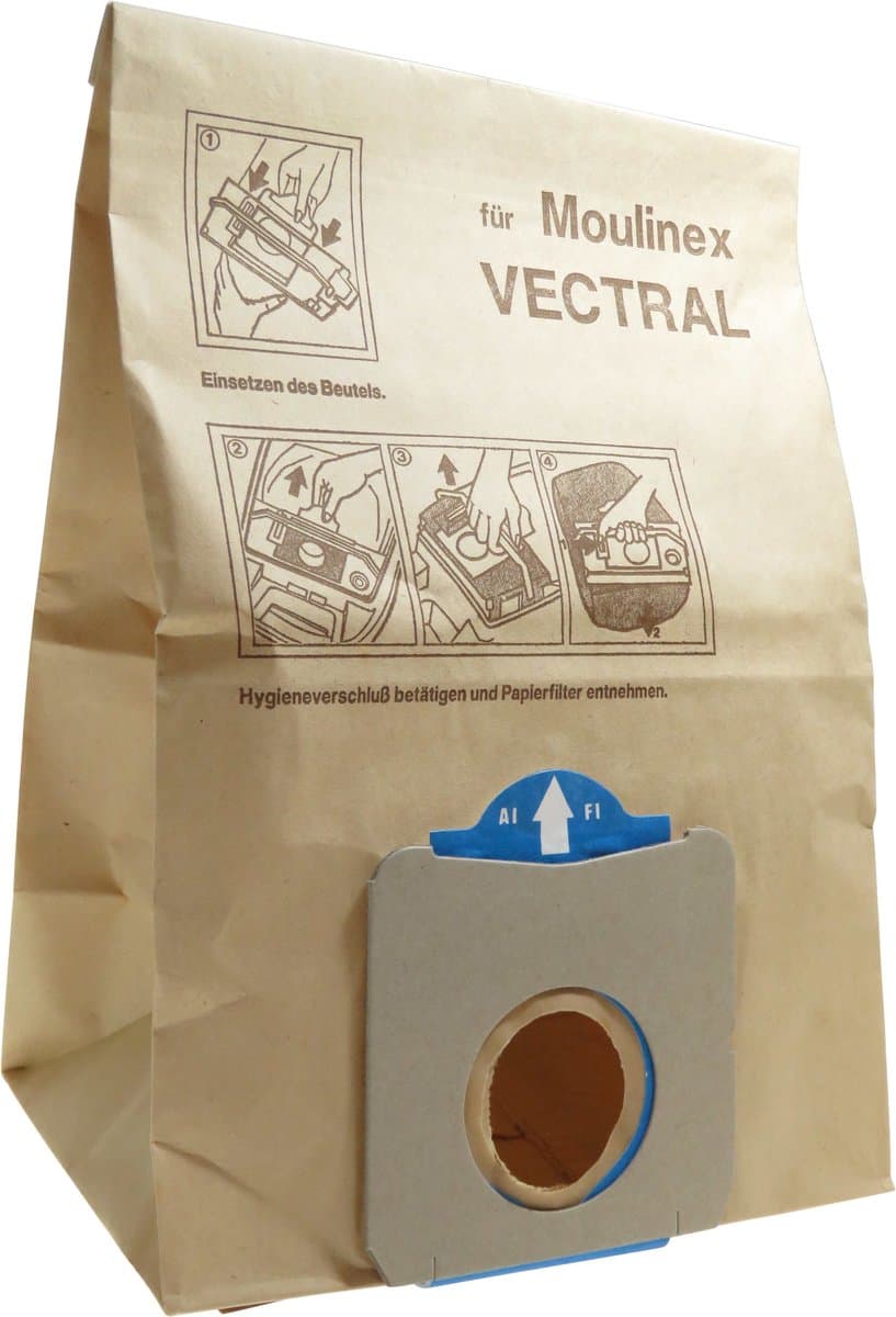 5 stuks stofzuigerzakken geschikt voor Moulinex Vectral stofzuiger uit series 300-400-500 — afbeelding 1