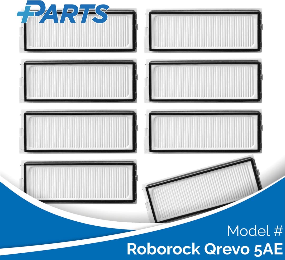 Roborock Qrevo 5AE Filters (8 Stuks, Plus.Parts® alternatief voor 8.02.0296) — afbeelding 1