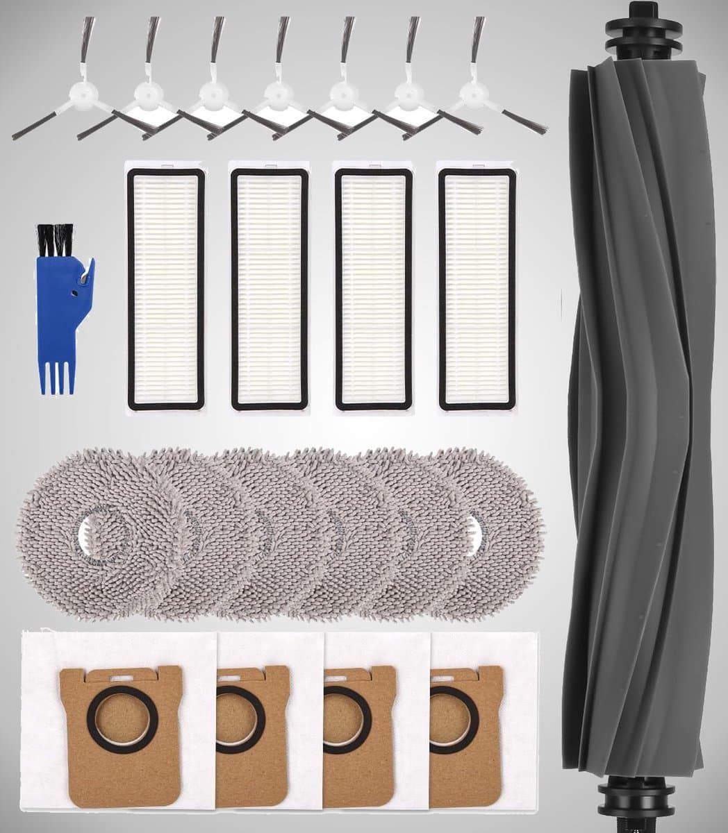 Accessoireset geschikt voor Dreame L10s Ultra/L10 Ultra robotstofzuiger. Bevat: 1 hoofdborstel, 7 zijborstels, 4 filters, 6 dweilpads, 4 stofzakken en 1 reinigingsborstel. — afbeelding 1