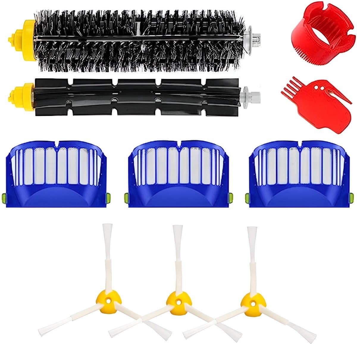 BukkitBow - Accessoireset Geschikt voor iRobot Roomba 600 series - Met HEPA Filters, Roller, Zijborstels, Mopdoeken & Stofzakken - Vervangingsonderdelen - 10-Delige Set — afbeelding 1