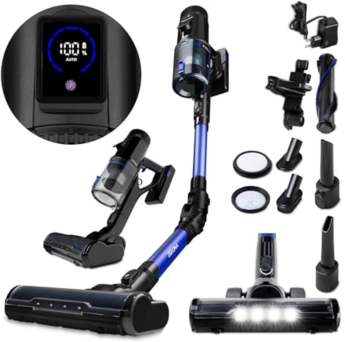 Draadloze Verticale Stofzuiger 400W met Turbo Borstel en Accessoires — afbeelding 1