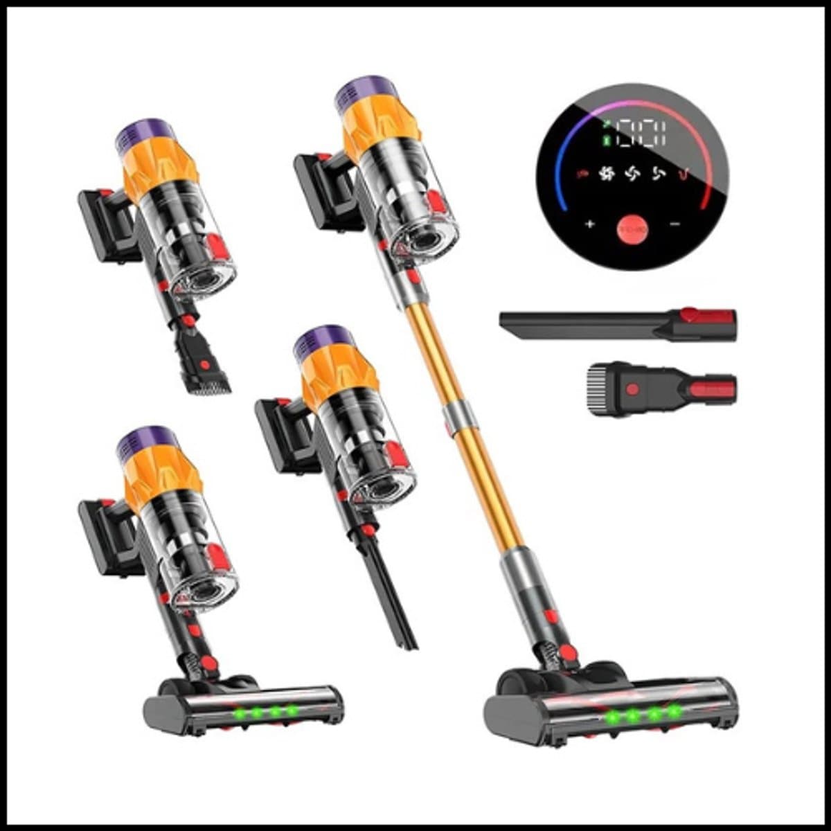 Steelstofzuiger Snoerloos 550W - Handstofzuiger - 50KPa Zuigkracht - LED Touchscreen - Uitneembare Accu - Lichtgewicht Draadloze Stofzuiger - 40 Min Werktijd - 3 Zuigstanden — afbeelding 1