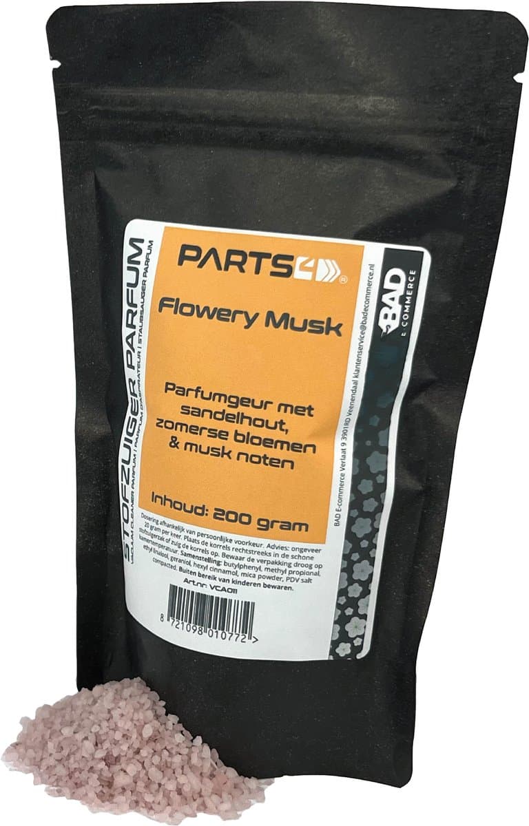 PARTS4® Stofzuiger parfum Flowery Musk | 200 gram in hersluitbaar zakje | Verspreidt een aangename geur tijdens het stofzuigen — afbeelding 1