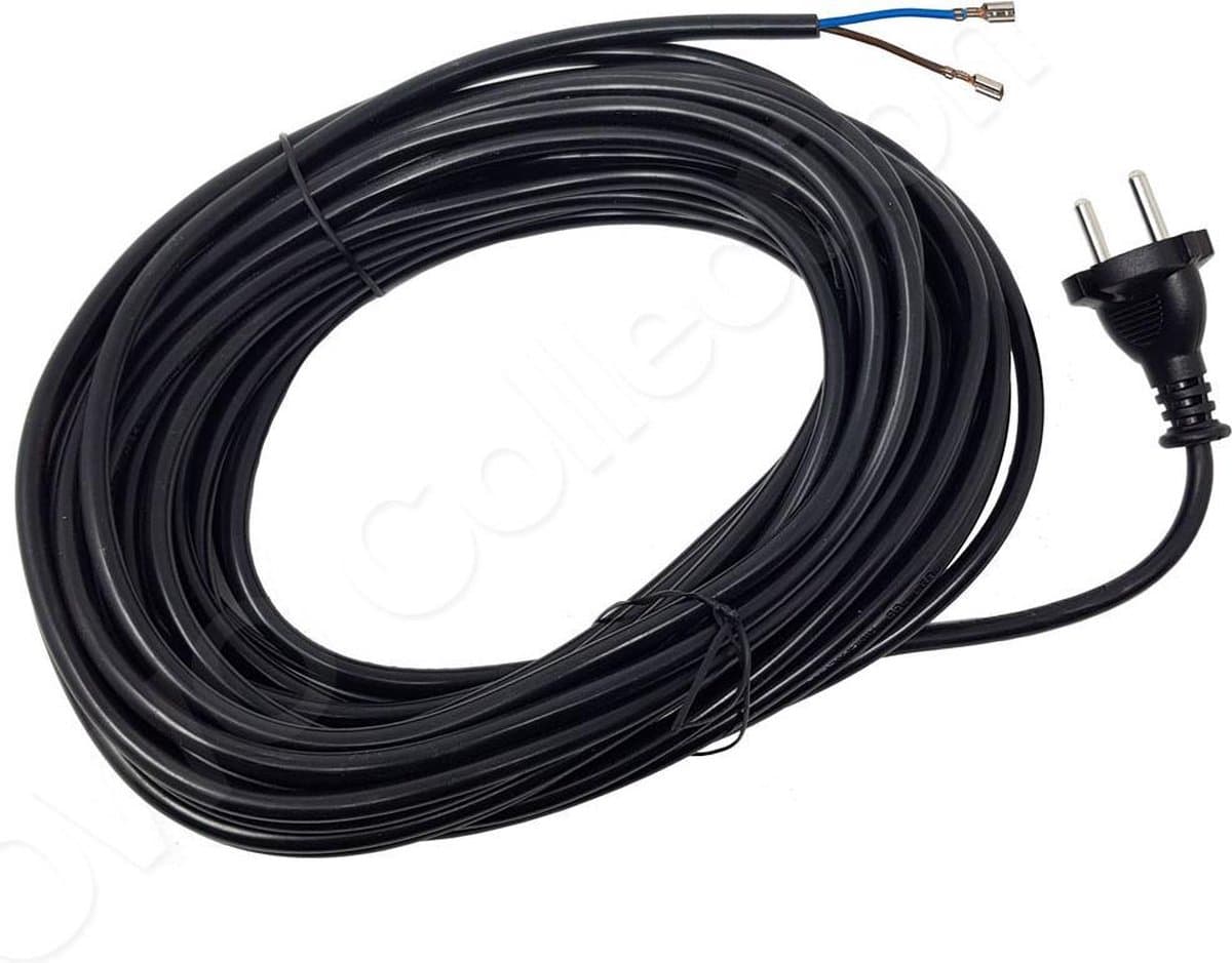 Stroomkabel kabel snoer voor stofzuiger haspel 2x0.75mm2 Universeel 15 meter met kabelschoentjes - kabelhaspels — afbeelding 1
