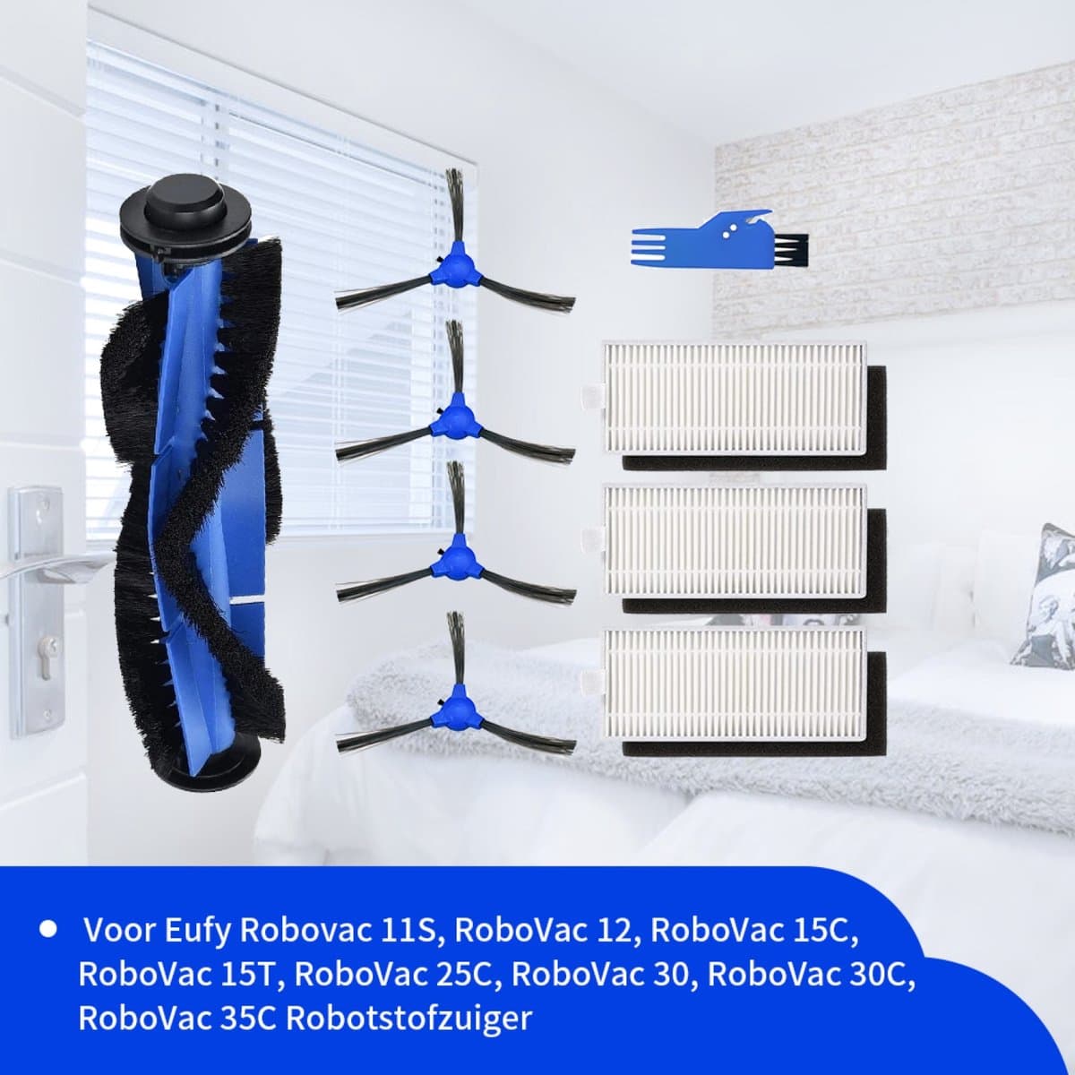 Replacements® Onderdelen geschikt voor Eufy Robovac 11S, 11S Plus, 12, 15C, 15T, 25C, 30, 30C en 35C- 9-delig — afbeelding 1