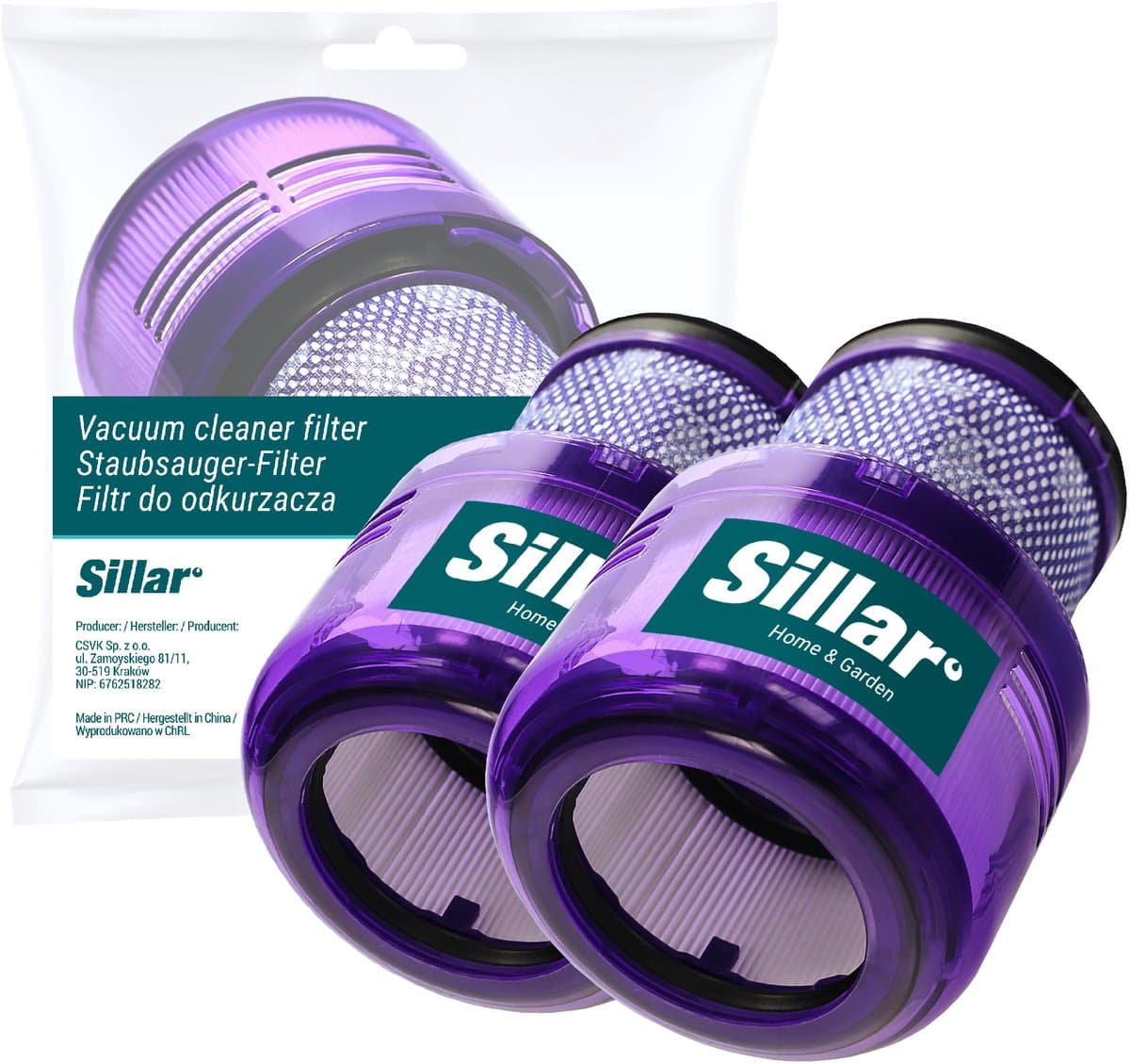 Sillar Set 2 stofzuigerfilters – wasbaar - vervangingsfilter geschikt voor Dyson V11 Absolute Pro SV14 Animal Total Clean V15 - vervangt 970013-02 — afbeelding 1
