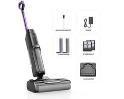 Draadloze Nat & Droog Stofzuiger – 3-In-1 Schoonmaakmachine – Stofzuiger Mop Reiniger – Zelfreinigend Systeem – 45 Min Batterijduur – Rand- En Hoekreiniging
