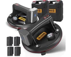 Elektrische zuignappen - Vacuüm lifters - Zware materialen verplaatsen - Automatische drukregeling - Max 300 kg - Zwart