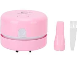 Desktop Stofzuiger - Mini Tafelreiniger - Bureau Opruimen - Krachtige Hoge Snelheid - Compact Formaat - Roze