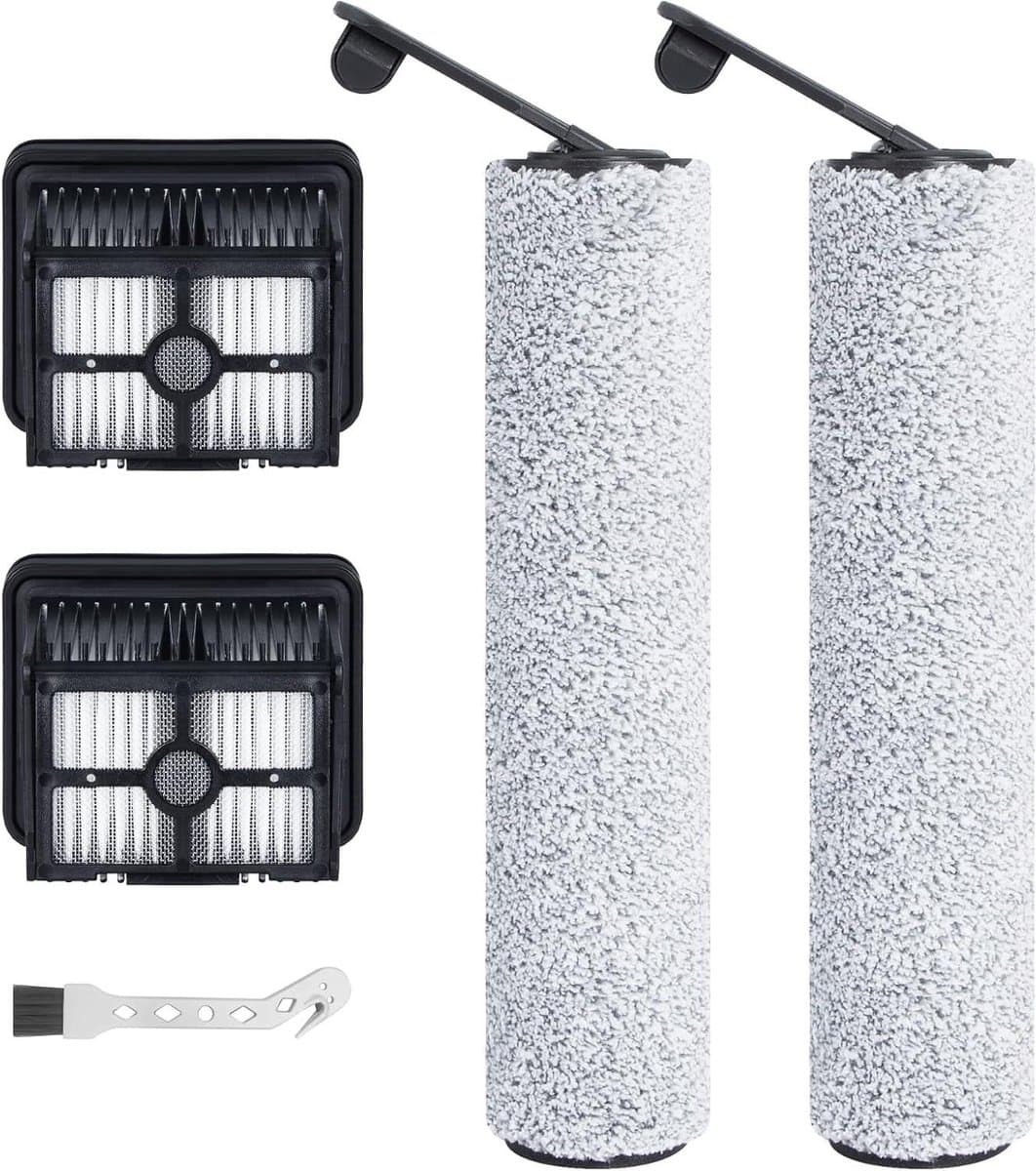 Allecto Plus - Borstelrol filter reserveonderdelen voor nat-droog-stofzuiger - Set van 2 borstelrollen en 2 HEPA-filters - Inclusief reinigingsborstel — afbeelding 1