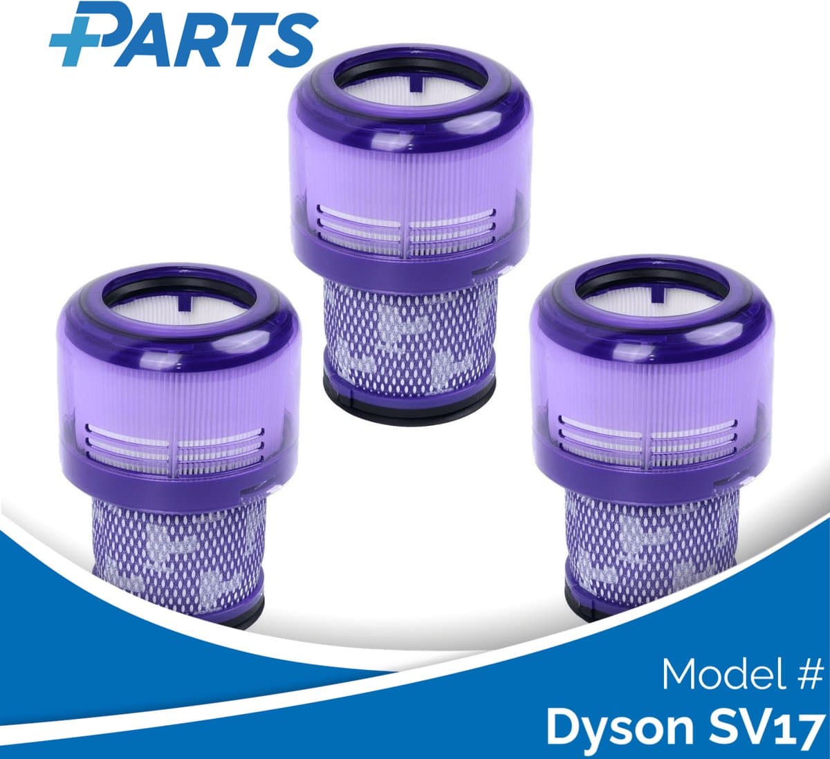 Dyson SV17 Filters (3 Stuks, Plus.Parts® alternatief voor 970013-02) — afbeelding 1