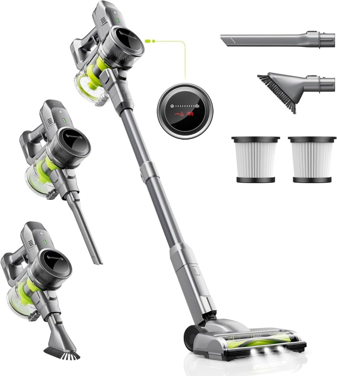 Draadloze Steelstofzuiger - 26Kpa - 250W - LED Display - Tapijt & Auto - Krachtig & Stil — afbeelding 1
