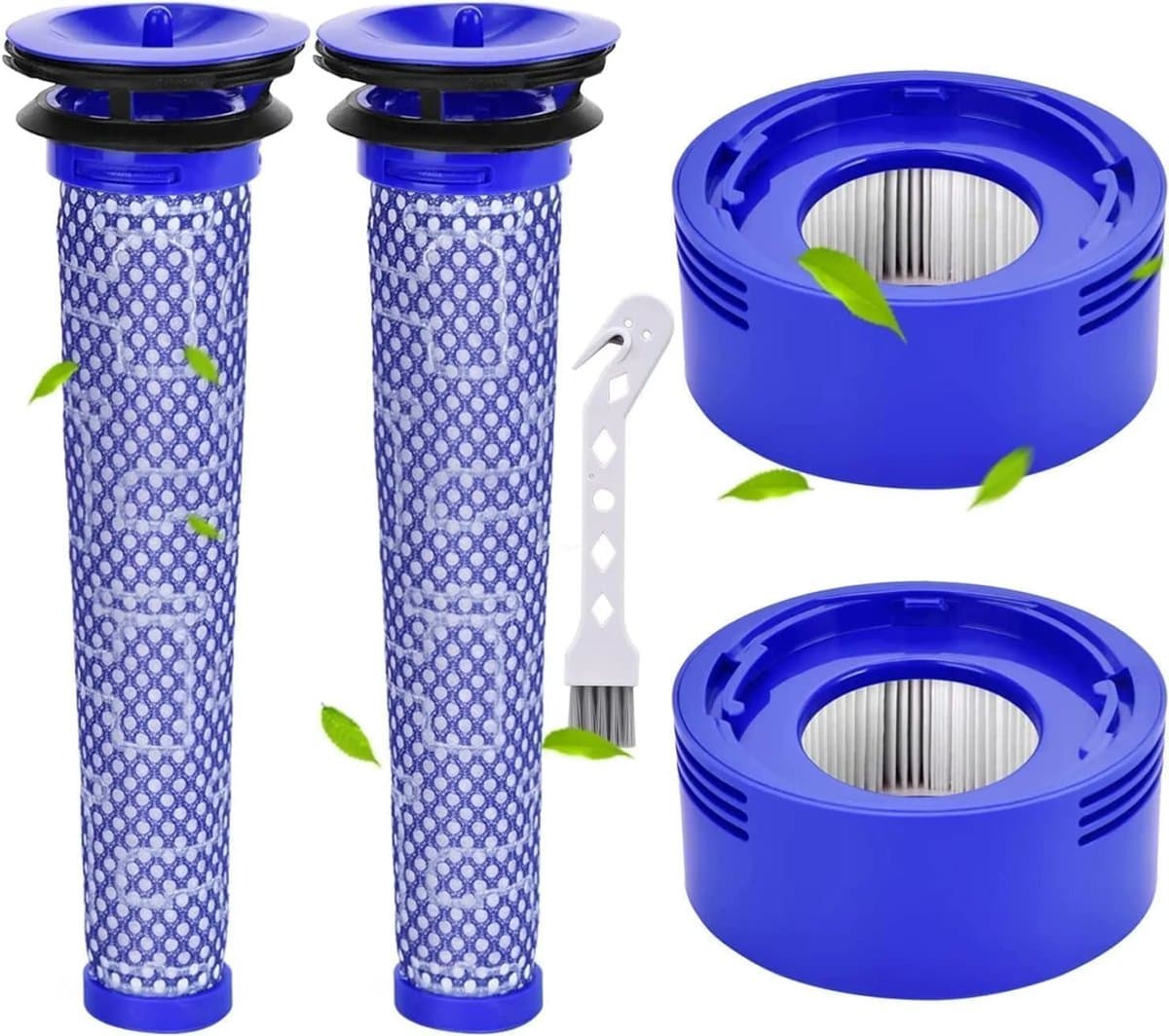 Accessoires voor de draadloze handstofzuigers Geschikt voor Dyson V7 en V8: Filters (2 voorfilters + 2 nafilters + 1 reinigingsborstel) — afbeelding 1