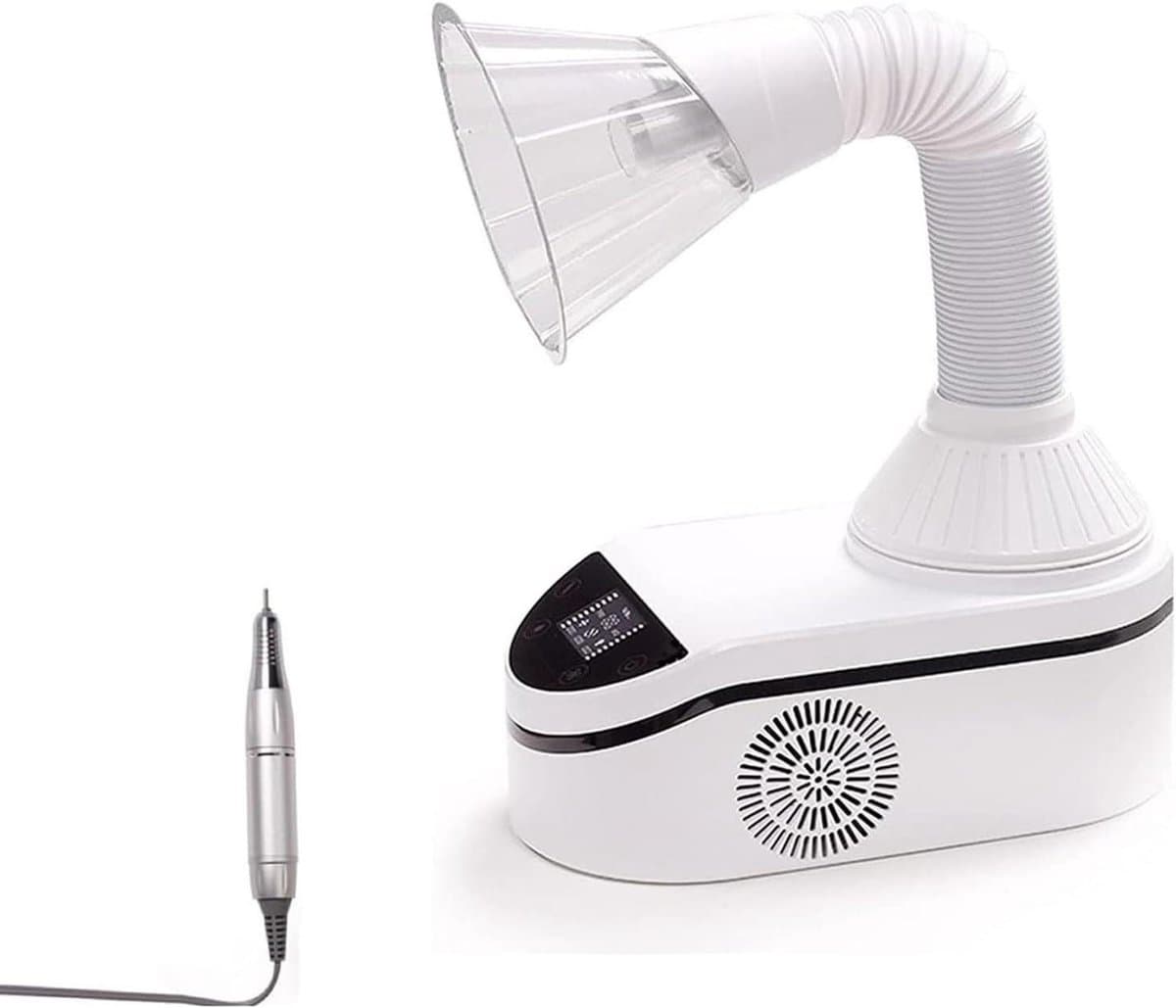 Stofafzuiger met LED - Nagelstofzuiger Laboratorium - Schoon Werken - 360° Draaibare Slang - 230 Watt - Wit — afbeelding 1