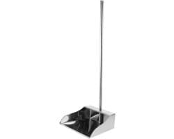 Stofblik met steel - Veegblik metaal - Efficiënt opruimen - Duurzaam roestvrij staal - 70 cm lengte - Zilver