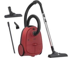 Steelstofzuiger - Stofzuiger met zak - Huishouden Schoonmaken - 3 Vermogensniveaus - 650W - Rood Zwart