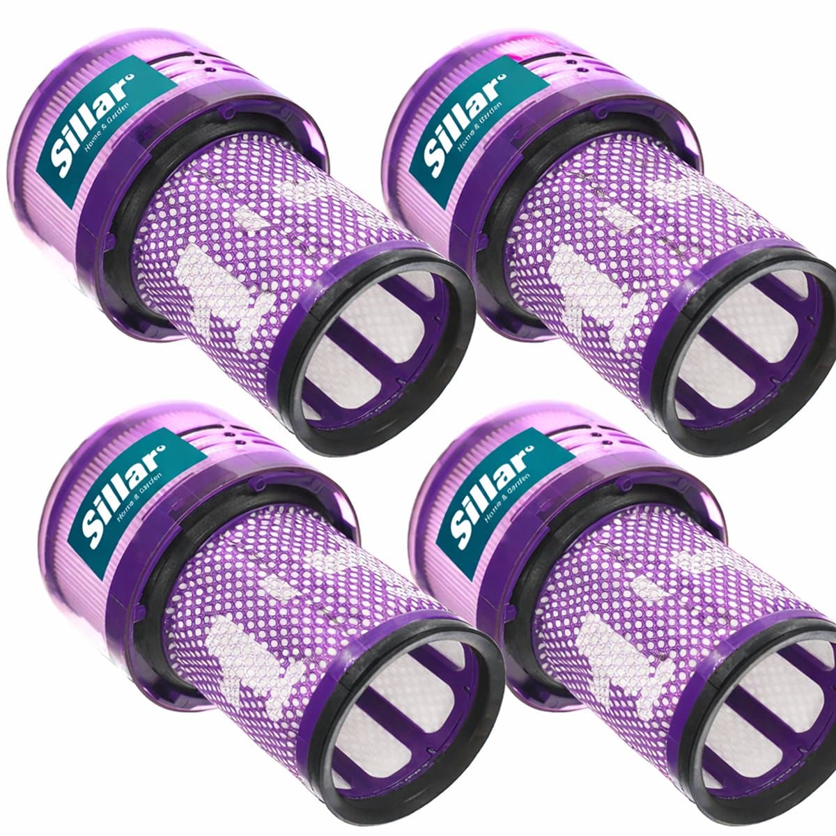 Sillar Stofzuigerfilter – wasbaar - vervangingsfilter geschikt voor Dyson V12 Detect Slim Absolute Total Clean – 4 stuks – vervangt 971517-01 — afbeelding 1