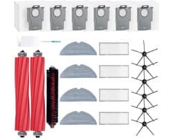 Reserveaccessoires - geschikt voor Roborock S7 MaxV Ultra, S7 Pro Ultra, 2 hoofdborstels, 4 filters, 6 zijborstels, 4 dweildoeken, 6 stofzakken, 1 borstelreinigingsgereedschap