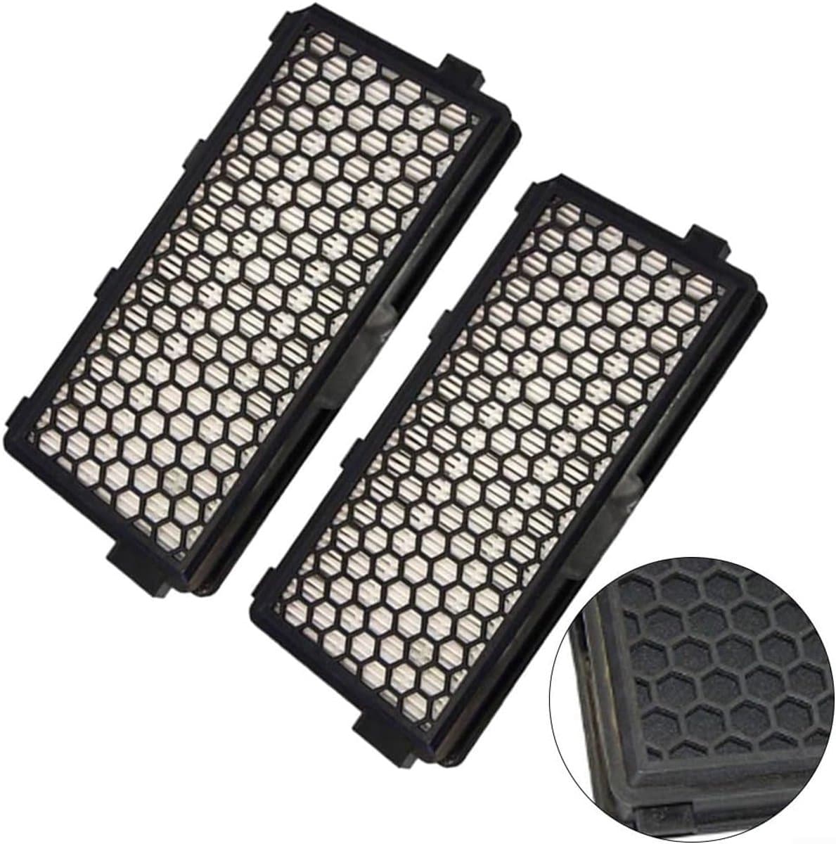 Filter - geschikt voor Miele Classic Compact C1 Complete C2/C3 stofzuigers - 2-delige set - 18,5 x 8,5 x 2,8 cm — afbeelding 1