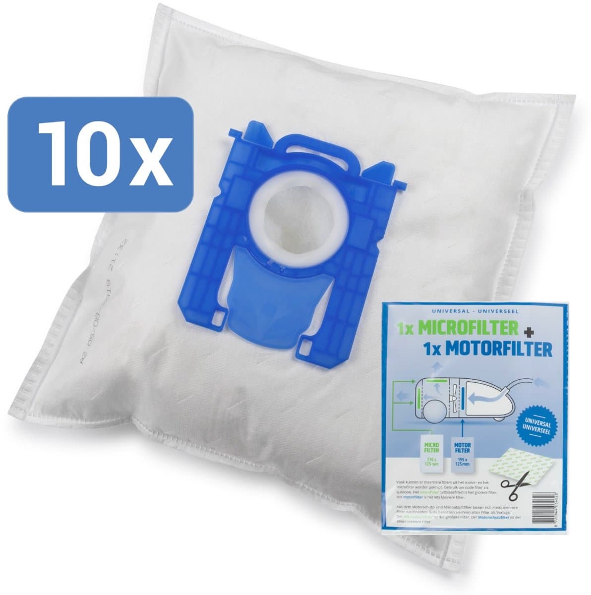 Stofzuigerzakken Philips Performer + filterset - geschikt voor: Philips Performer Active stofzakken en Philips Performer Silent - AAA+ kwaliteit huismerk stofzuigerzakken Philips — afbeelding 1