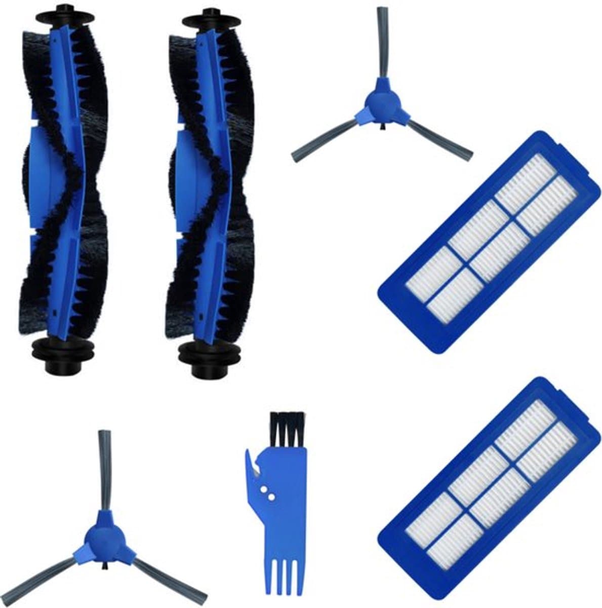 7 x Onderdelen - Accessoires Set - Geschikt voor Eufy 11S/15C/30C max/G30 robotstofzuiger(2 hoofdborstels, 2 zijborstels, 2 filters, 1 reinigingsborstel) — afbeelding 1