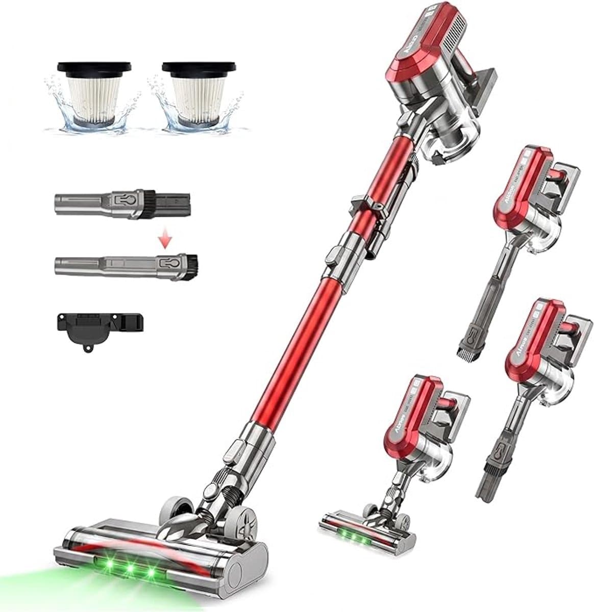 Draadloze Stofzuiger 450W BLDC – 45kPa Zuigkracht & 60 Min | Anti-Tangle LED Power Brush | Lichtgewicht Steel & Hand | Tapijt & Harde Vloer — afbeelding 1