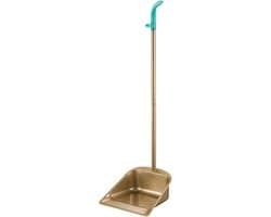 Stoffer met lange steel - Grote stoffer Huishoudelijke stoffer - Efficiënt schoonmaken - Roestvrij staal - 85.5 cm - Goud