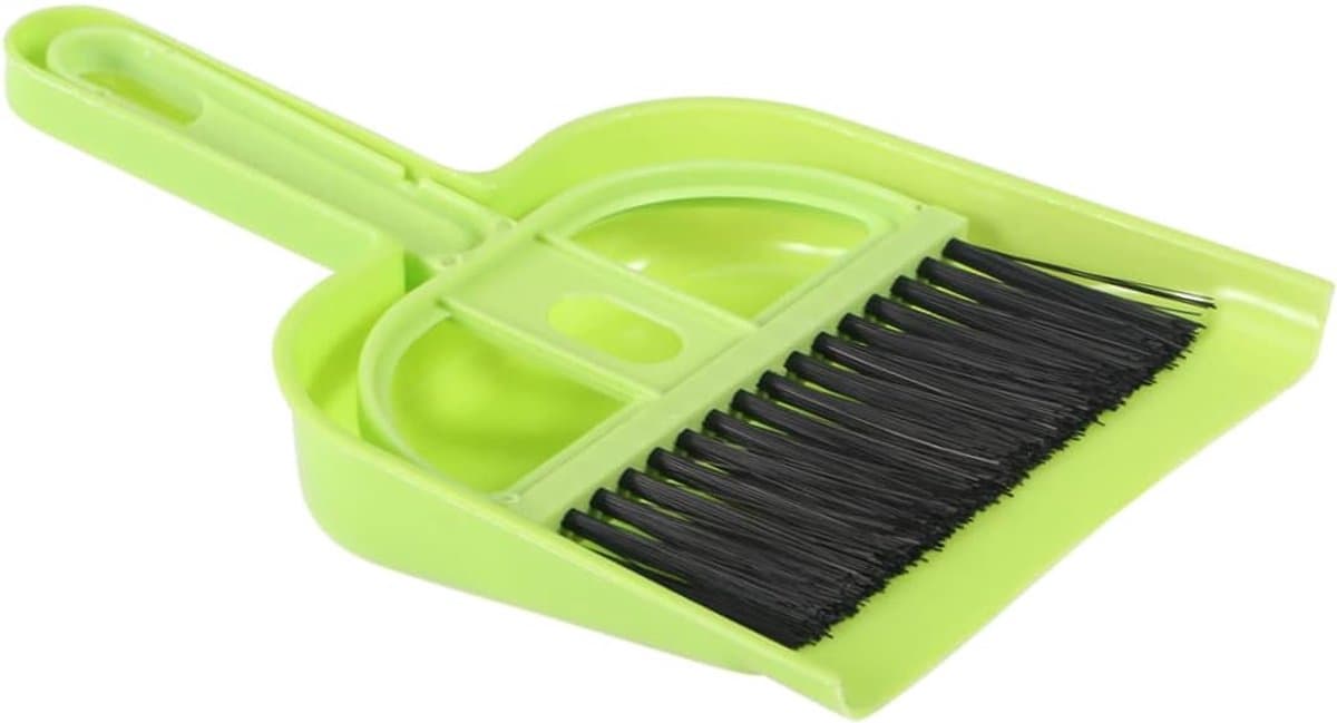 Mini stoffer blik - Kleine bezem set - Kooi schoonmaken - Compact ontwerp - 19 x 13 x 2.5 cm — afbeelding 1