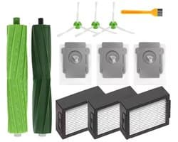 11 stuks accessoires - 1 set rubberen borstel , 3 randreinigingsborstels , 3 filters , 3 Stofopvangzak en 1 Reinigingsborstel - Voor iRobot Roomba e/i/j serie i7 + i3+ i4+ i6+ i8+ j7 E5 E6 E7 robotstofzuiger