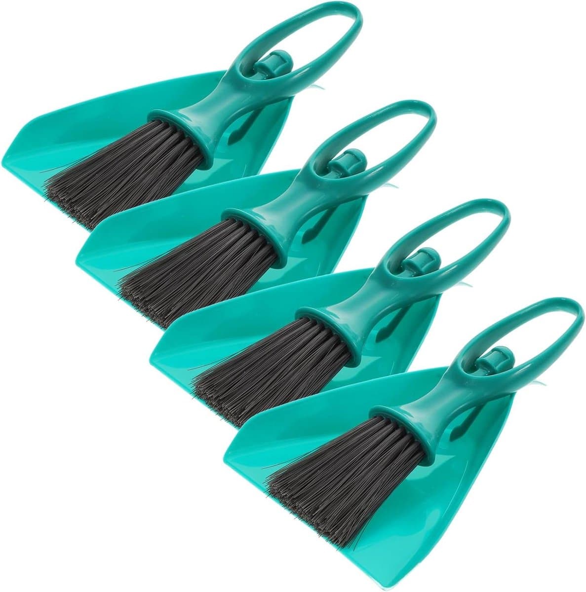 Mini Bezem Stoffer - Schoonmaakset Klein - Bureau Schoonmaken - Met Ophanggat - 235 x 11 x 3 cm - Blauw — afbeelding 1
