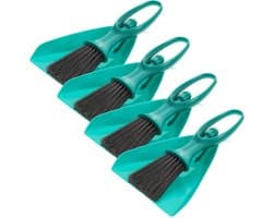 Mini Bezem Stoffer - Schoonmaakset Klein - Bureau Schoonmaken - Met Ophanggat - 235 x 11 x 3 cm - Blauw