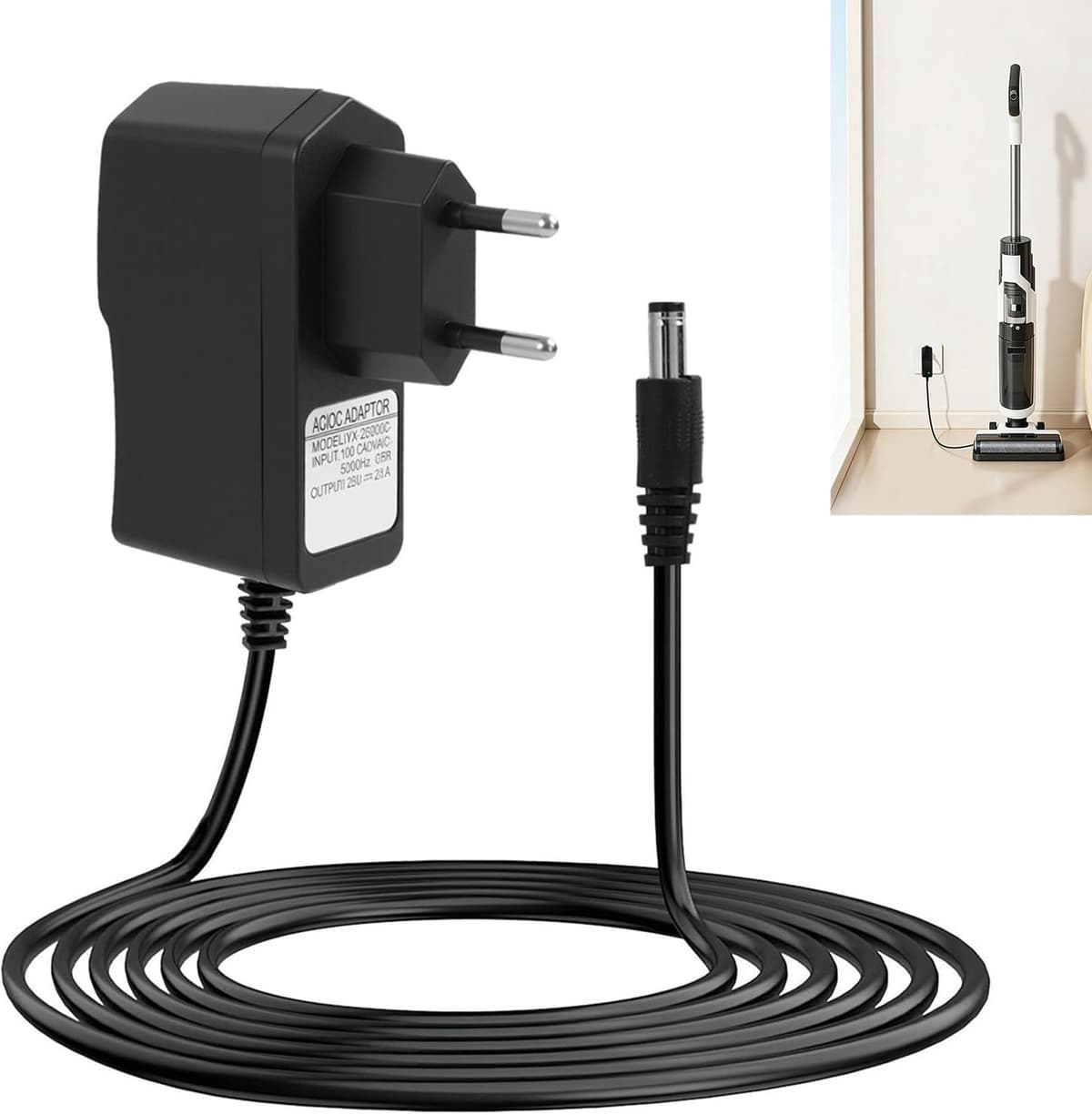 Oplader 26 V 500 mA - voor Hoover H-Free - 1,8 m kabel — afbeelding 1
