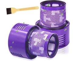 Allecto Premium - Vervangende Filters HEPA Filter 2 stuks voor Draadloze Stofzuiger - Stofzuiger Accessoires met Reinigingsborstel - Wasbaar - Geschikt voor Dyson V10 SV12 - Animal Absolute