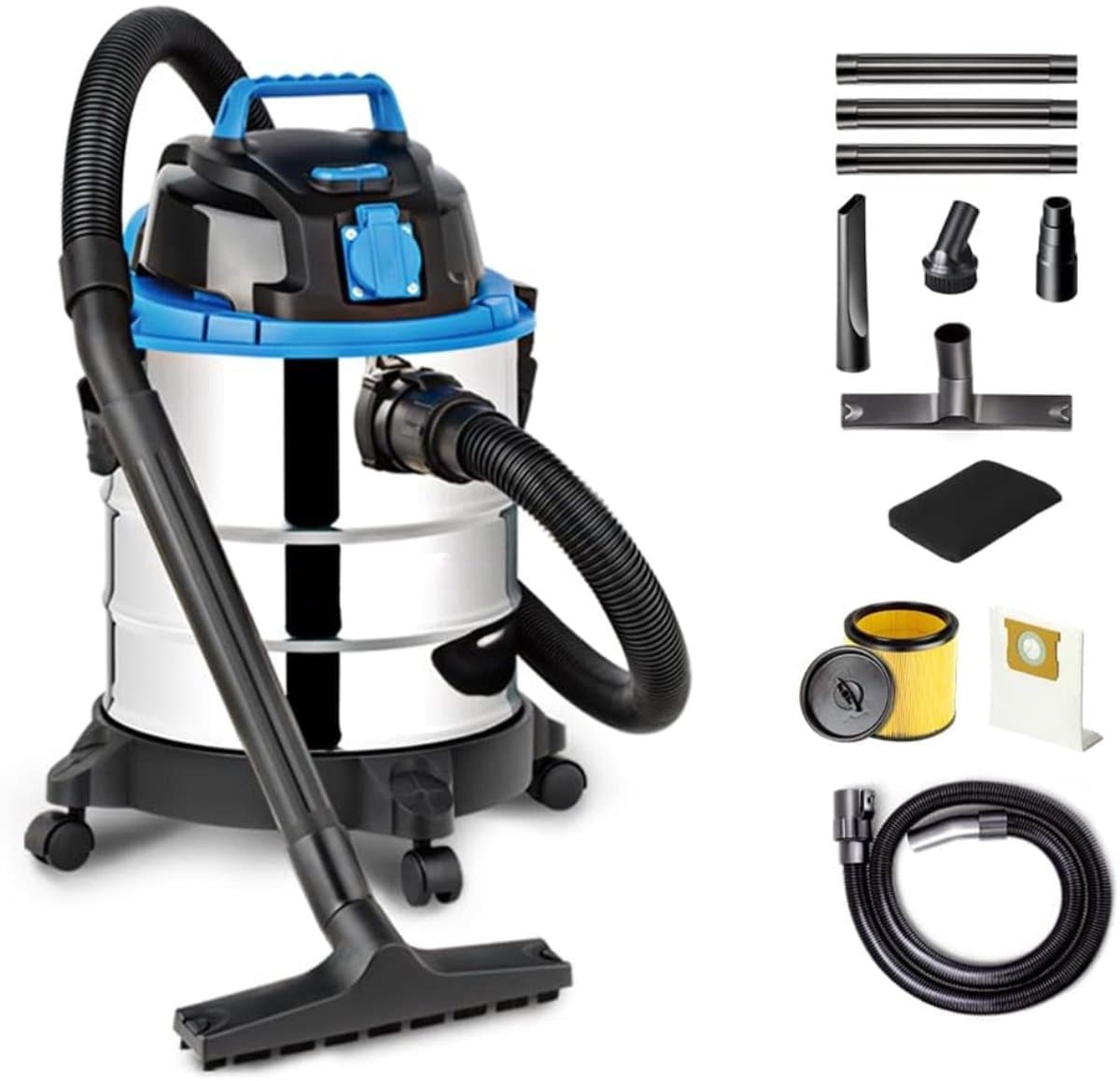 Nexvo® Karcher - Karcher Stofzuiger - Bouwstofzuiger - Festool Stofzuiger - Bouwstofzuiger Zonder Zak - Zilver - 35cm x 35cm x 51cm — afbeelding 1