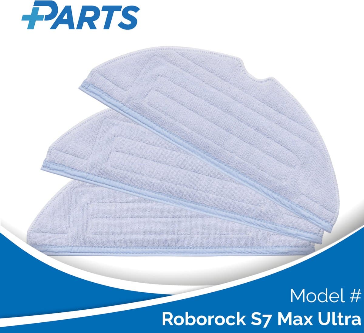Roborock S7 Max Ultra Dweilpads (3 Stuks, Plus.Parts® alternatief voor 8.02.0081) — afbeelding 1