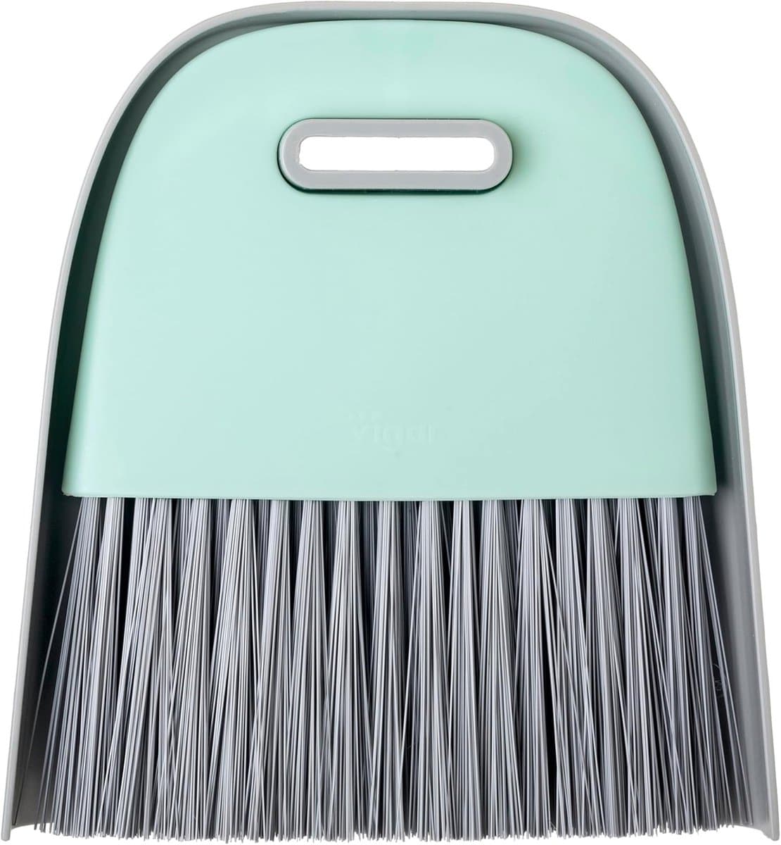 Handbezem en Veegschep - Tafelveegset Vuilblik - Snel Kleine Kuis - Praktisch Ontwerp - Compact Formaat - Grijs Turquoise — afbeelding 1