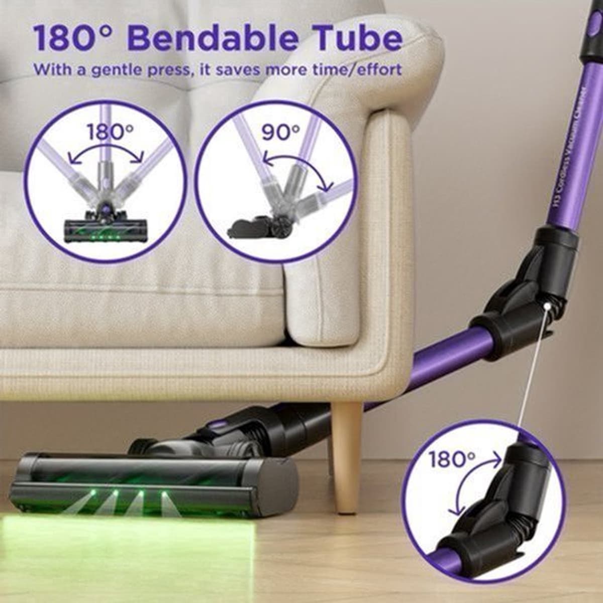 Yanhama H3 Wireless Vacuum Cleaner, Handheld Vacuum Cleaner, 7-level Filtration System, 180° Flexible Steering, Compatible with Multiple Accessories for Various Scenarios. Deep Cleaning Of Household, Pet Hair, Sofa And Floor — afbeelding 1