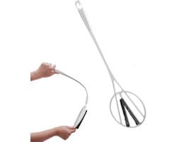 Handmatige Tapijtbeuker - Stofverwijderaar Tapijt - Huishoudelijk Schoonmaken - Lange Handgreep - 55.5x16cm - Wit