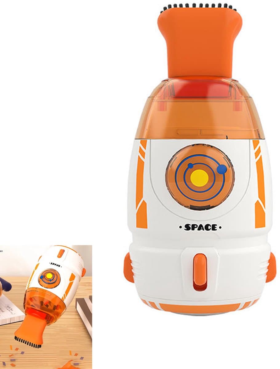 KZQ Mini bureaustofzuiger 600 Pa zuigkracht - Compact en draagbaar voor gumresten papiersnippers en toetsenbordstof - Capaciteit 55 ml - Oranje — afbeelding 1