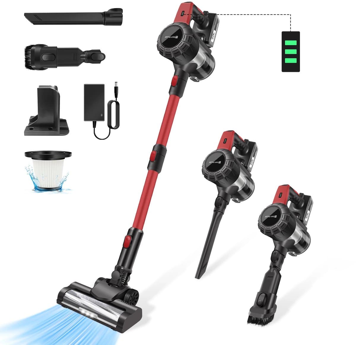 Draadloze stofzuiger - Snoerloze stofzuiger - 6 IN 1 diepe reiniging - Oplaadbare Batterij - staafstofzuiger - 3000mAh -3800W - Lichtgewicht design — afbeelding 1