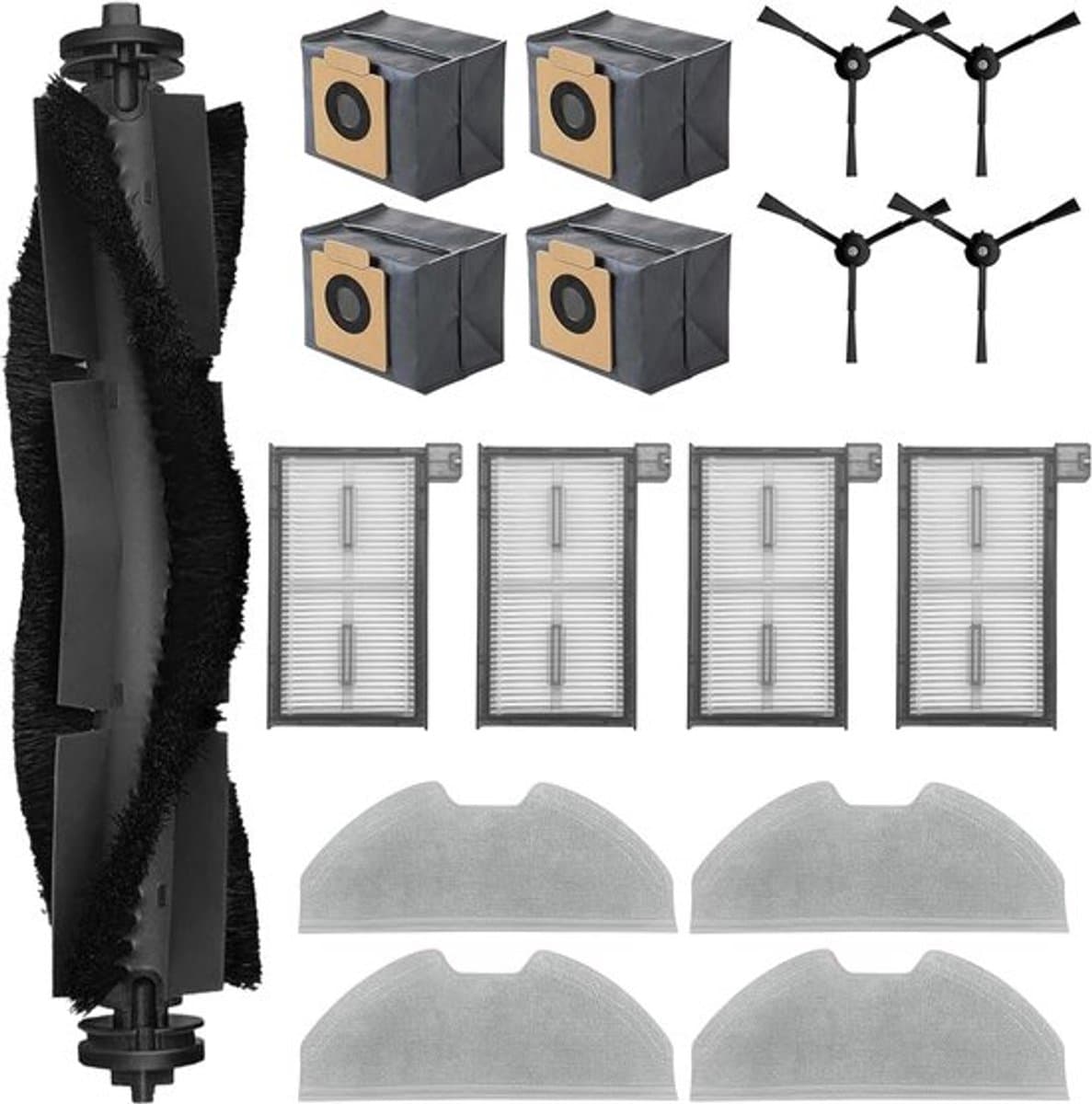 Geschikt voor accessoires voor eufy robotstofzuiger de Eufy Clean X8 Pro - 17-stuks - hoofdborstel - zijborstel - wasbaar filter - doeken - stofzak — afbeelding 1