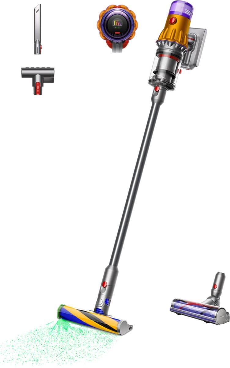 Dyson V12 Detect Slim Absolute - Steelstofzuiger - Nikkel/Geel - 150 Air Watts - Lichtgewicht — afbeelding 1