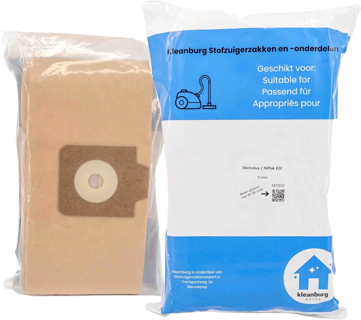Kleanburg® - Stofzuigerzakken geschikt voor Electrolux E22 / Nilfisk GD930 - 10 stuks — afbeelding 1