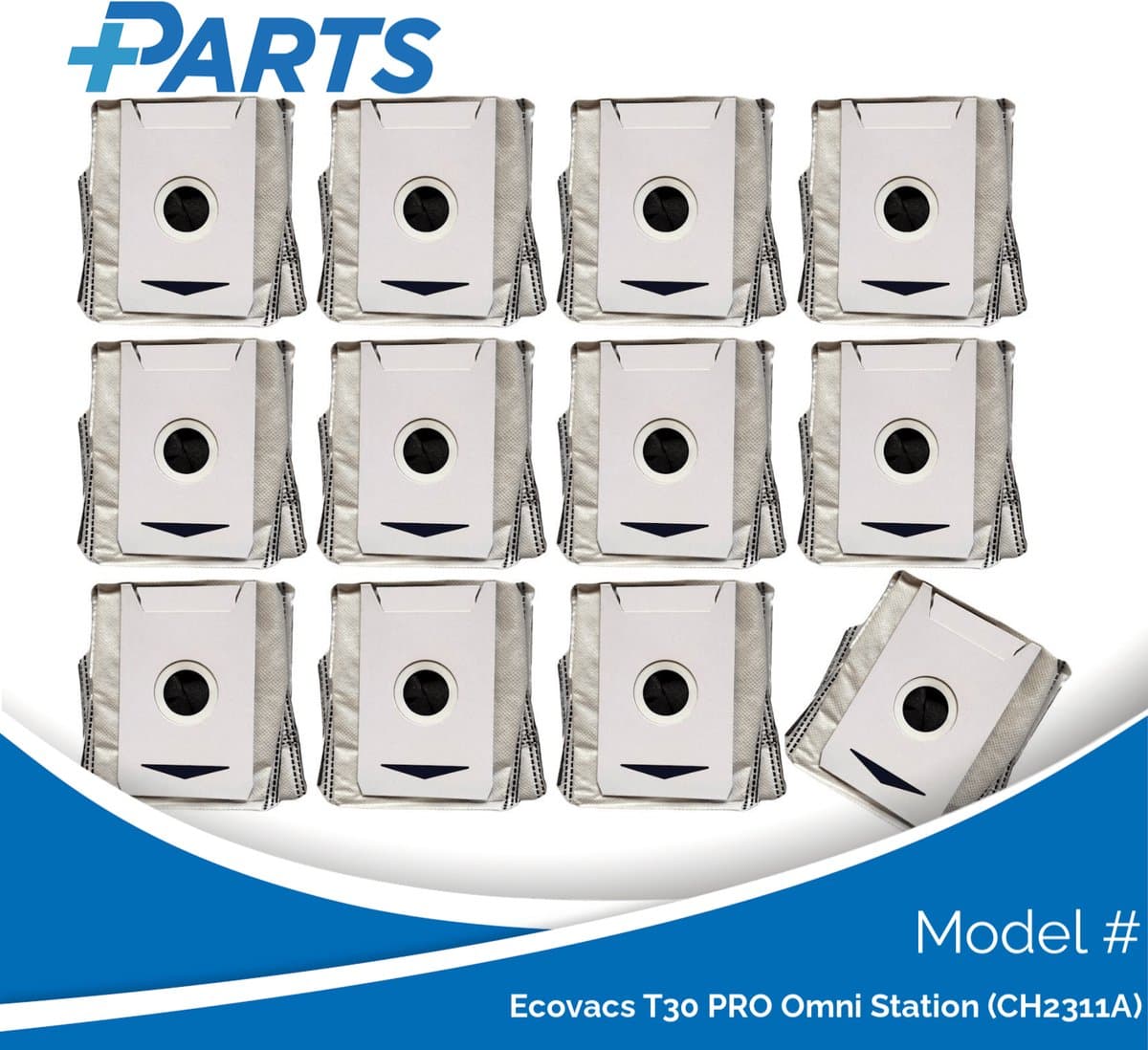 Ecovacs T30 PRO Omni Station (CH2311A) Stofzakken (12 Stuks, Plus.Parts® alternatief voor DDB030031) — afbeelding 1